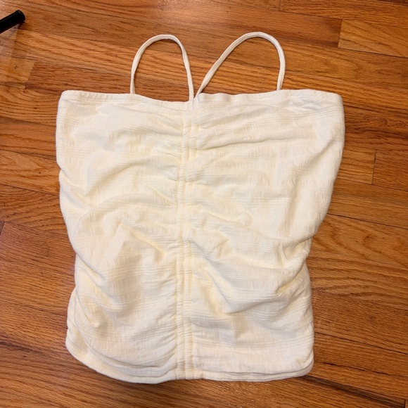 Anthropologie Pilcro Cream Ivory Ruched Strap Tube Top XL - Picture 3 of 12